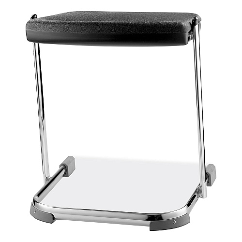 NPS 6600 Series Elephant Z-Stool, Backless, Supports Up to 500lb, 18" Seat Height, Black Seat, Chrome Frame (6618)
