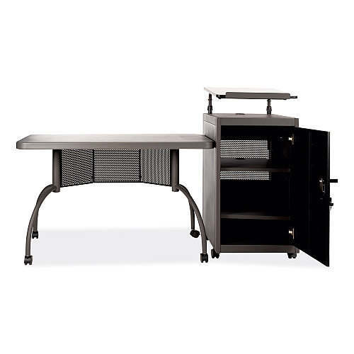 Oklahoma Sound Teacher's WorkPod Desk and Lectern Kit, 68" x 24" x 41", Charcoal Gray (TWP)
