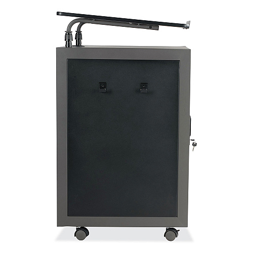 Oklahoma Sound Teacher's WorkPod Lectern, 20 x 24 x 41, Charcoal Slate/Black (TWPL)