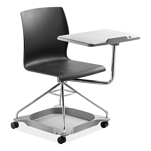 NPS CoGo Mobile Tablet Chair, Supports Up to 440 lb, 18.75" Seat Height, Black Seat, Black Back, Chrome Frame (COGO10)