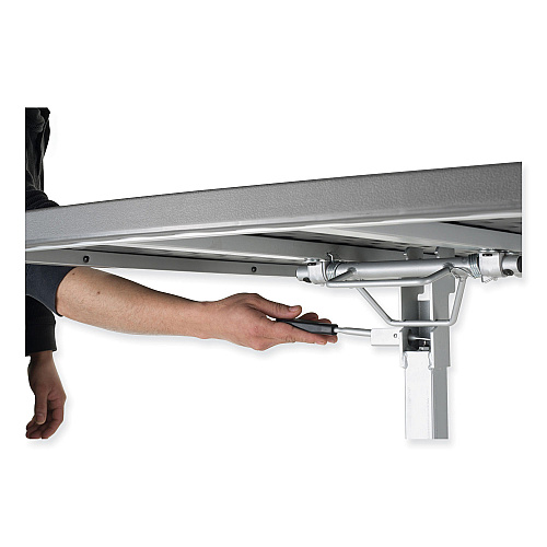 NPS Cafe Time Adjustable-Height Table, Square, 36w x 36d x 30 to 42h, Charcoal Slate (CTT3042)