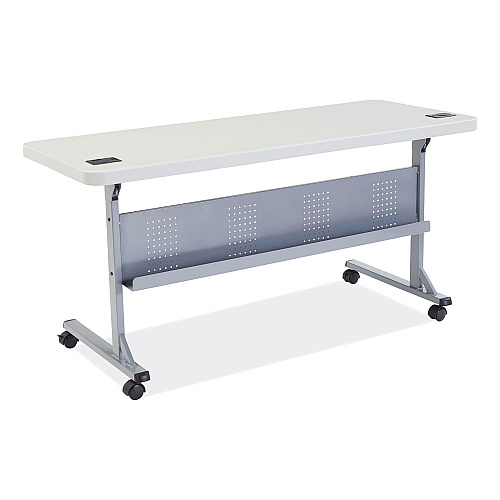 NPS Flip-N-Store Training Table, Rectangular, 24 x 60 x 29.5, Speckled Gray (BPFT2460)