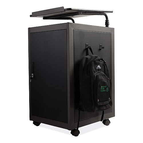Oklahoma Sound Teacher's WorkPod Lectern, 20 x 24 x 41, Charcoal Slate/Black (TWPL)