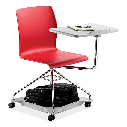 NPS CoGo Mobile Tablet Chair, Supports Up to 440 lb, 18.75" Seat Height, Red Seat, Red Back, Chrome Frame (COGO40)