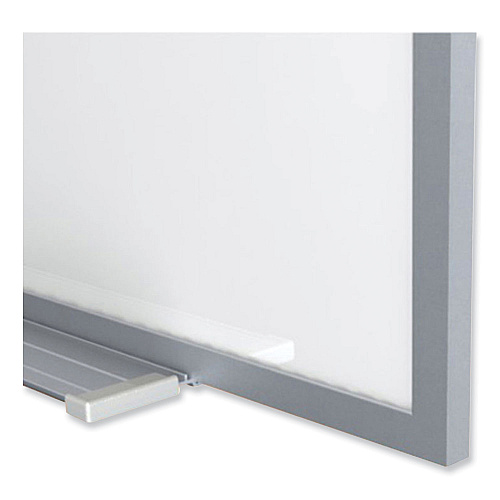 Ghent Proma Magnetic Porcelain Projection Whiteboard with Satin Aluminum Frame, 48.5 x 36.5, White Surface (PRM1344)