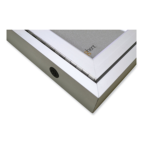Ghent Enclosed Outdoor Bulletin Board, 72 x 36, Silver Surface, Satin Aluminum Frame (PA33672VX193)