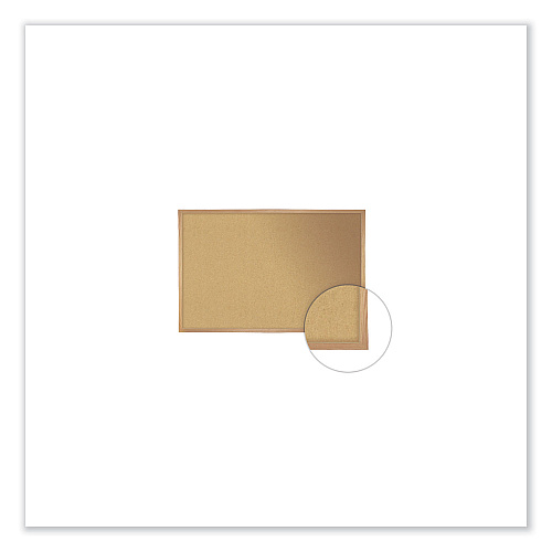 Ghent Natural Cork Bulletin Board with Frame, 120.5 x 48.5, Tan Surface, Oak Frame (WK410)