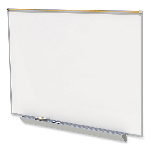 Ghent Proma Magnetic Porcelain Projection Whiteboard with Satin Aluminum Frame, 48.5 x 36.5, White Surface (PRM1344)