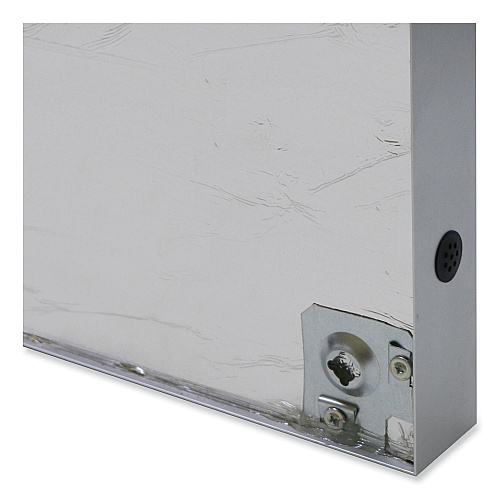 Ghent 3 Door Enclosed Vinyl Bulletin Board with Satin Aluminum Frame, 96 x 48, Silver Surface (PA34896VX193)