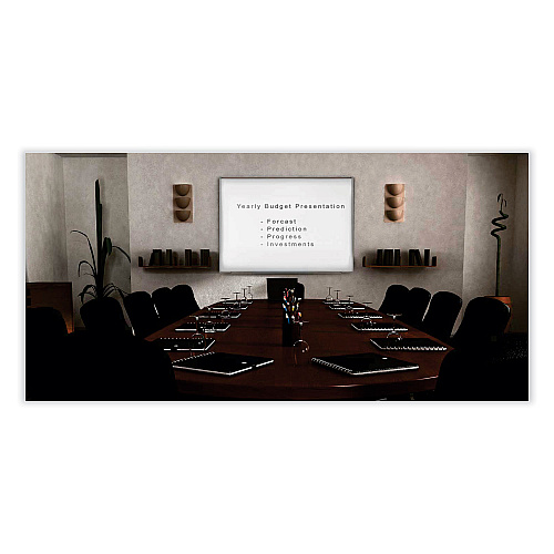 Ghent Proma Magnetic Porcelain Projection Whiteboard with Satin Aluminum Frame, 96.5 x 48.5, White Surface (PRM1484)