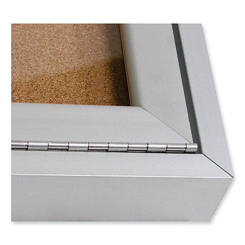 Ghent 2 Door Enclosed Natural Cork Bulletin Board with Satin Aluminum Frame, 72 x 36, Tan Surface (PA33672K)