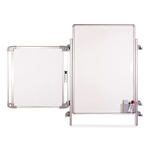 Ghent Nexus Easel Whiteboard, 32 x 76.13, White Surface, Satin Aluminum Frame (NEX204EP4FR)