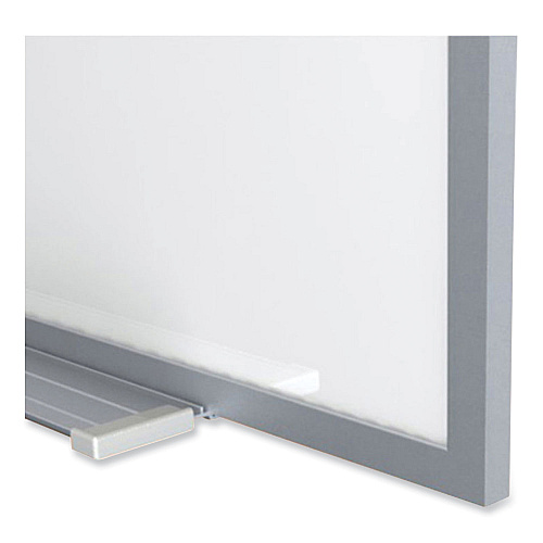 Ghent Proma Magnetic Porcelain Projection Whiteboard with Satin Aluminum Frame, 72.5 x 48.5, White Surface (PRM1464)