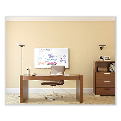 Ghent Non-Magnetic Whiteboard with Aluminum Frame, 144.63 x 48.47, White Surface, Satin Aluminum Frame (M24124)