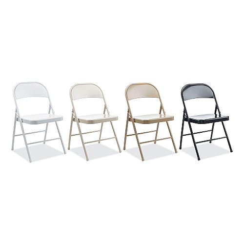 Alera Armless Steel Folding Chair, Supports Up to 275 lb, Gray Seat, Gray Back, Gray Base, 4/Carton (ALECA940)