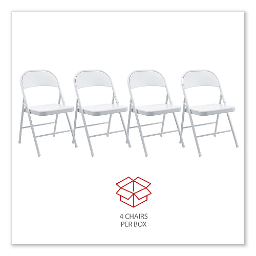 Alera Armless Steel Folding Chair, Supports Up to 275 lb, Gray Seat, Gray Back, Gray Base, 4/Carton (ALECA940)