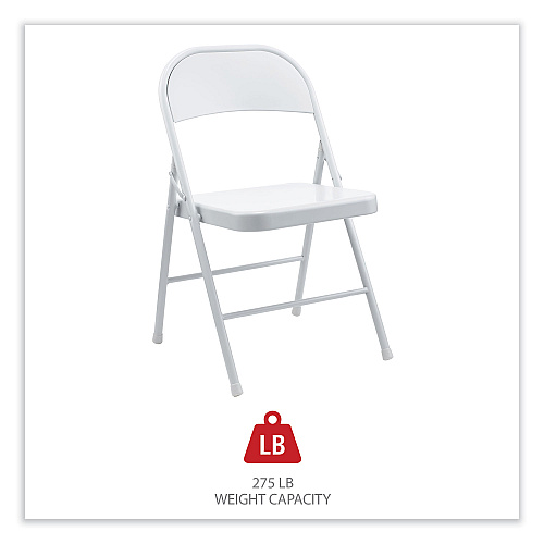 Alera Armless Steel Folding Chair, Supports Up to 275 lb, Gray Seat, Gray Back, Gray Base, 4/Carton (ALECA940)
