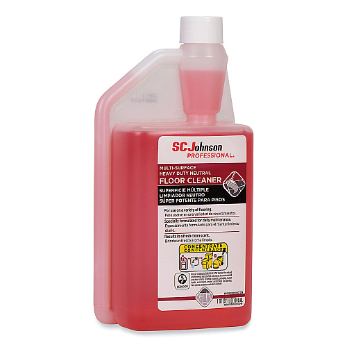 SC Johnson Professional Heavy Duty Neutral Floor Cleaner, Fresh Scent, 32 oz Squeeze and Pour Bottle, 6/Carton (680081)