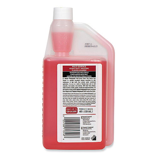 SC Johnson Professional Heavy Duty Neutral Floor Cleaner, Fresh Scent, 32 oz Squeeze and Pour Bottle, 6/Carton (680081)