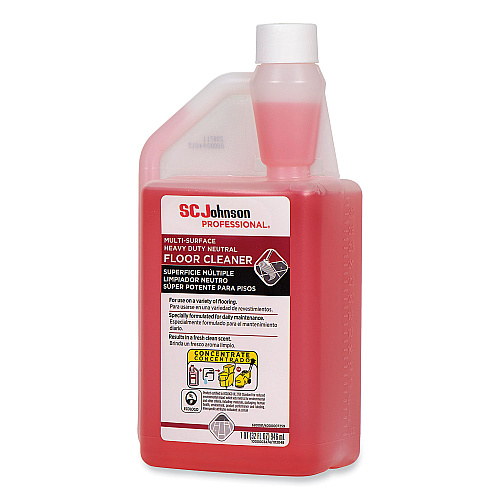 SC Johnson Professional Heavy Duty Neutral Floor Cleaner, Fresh Scent, 32 oz Squeeze and Pour Bottle, 6/Carton (680081)