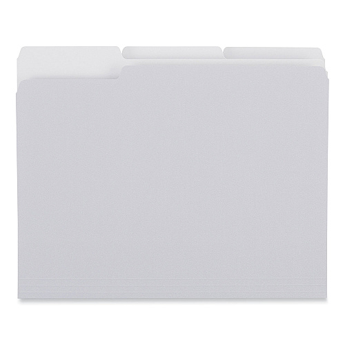 Universal Top Tab File Folders, 1/3-Cut Tabs: Assorted, Letter Size, 0.75" Expansion, Gray, 100/Box (UNV18101)