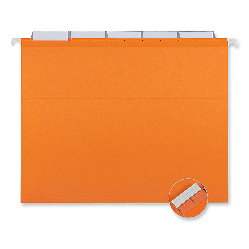Universal Deluxe Reinforced Recycled Hanging File Folders, Letter Size, 1/5-Cut Tabs, Assorted, 25/Box (UNV34112)
