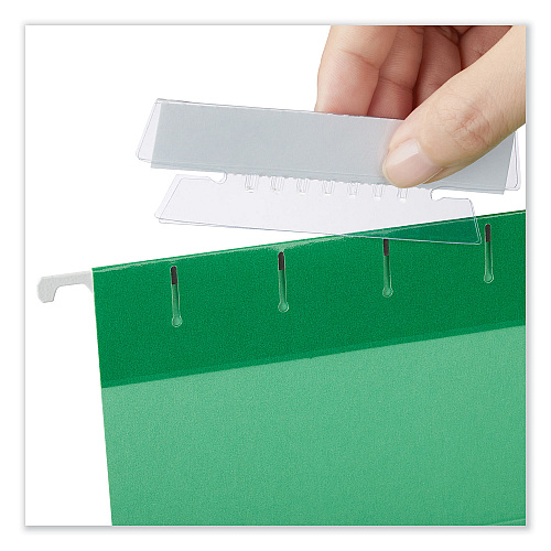 Universal Hanging File Folder Plastic Index Tabs, 1/3-Cut, Clear, 3.7" Wide, 25/Pack (UNV43313)