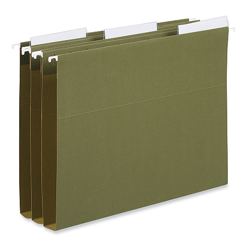 Universal Hanging File Folder Plastic Index Tabs, 1/3-Cut, Clear, 3.7" Wide, 25/Pack (UNV43313)
