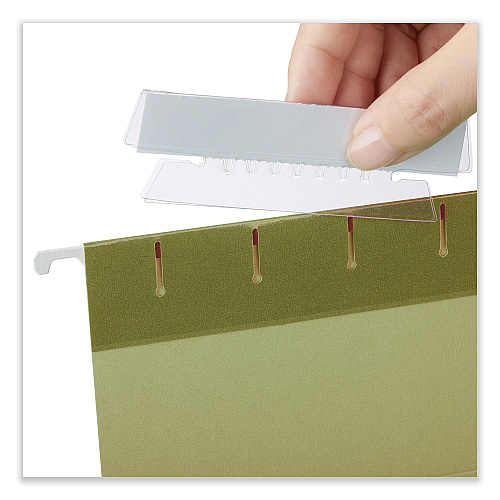 Universal Hanging File Folder Plastic Index Tabs, 1/3-Cut, Clear, 3.7" Wide, 50/Pack (UNV43314)