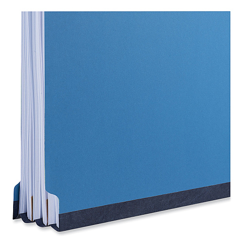 Universal Bright Colored Pressboard Classification Folders, 2" Expansion, 2 Dividers, 6 Fasteners, Letter Size, Cobalt Blue, 10/Box (UNV10301)