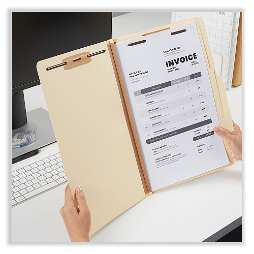 Universal Six-Section Classification Folders, 2" Expansion, 2 Dividers, 6 Fasteners, Legal Size, Manila Exterior, 15/Box (UNV10310)