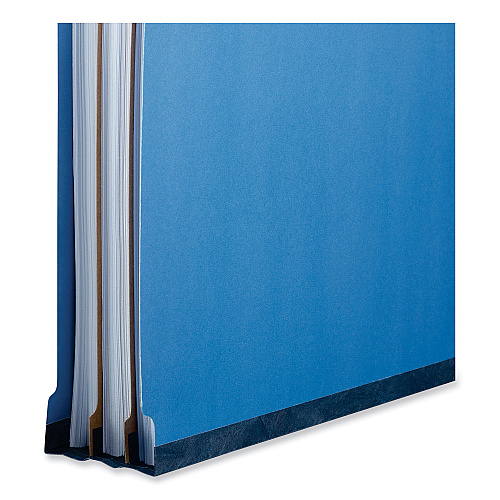 Universal Bright Colored Pressboard Classification Folders, 2" Expansion, 2 Dividers, 6 Fasteners, Legal Size, Cobalt Blue, 10/Box (UNV10311)