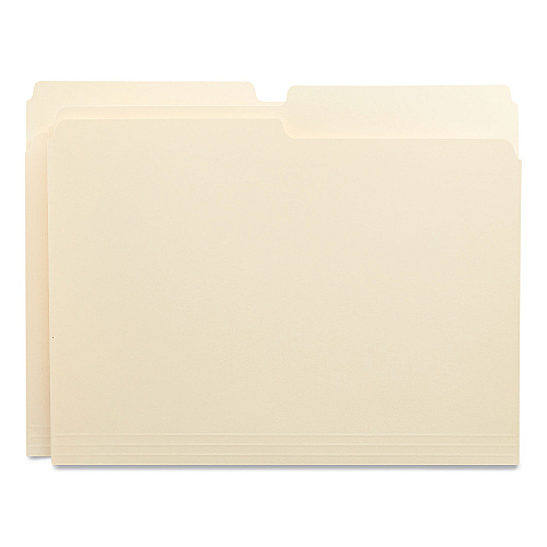 Universal Top Tab File Folders, 1/2-Cut Tabs: Assorted, Letter Size, 0.75" Expansion, Manila, 100/Box (UNV12112)