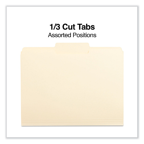Universal Top Tab File Folders, 1/3-Cut Tabs: Center Position, Letter Size, 0.75" Expansion, Manila, 100/Box (UNV12122)