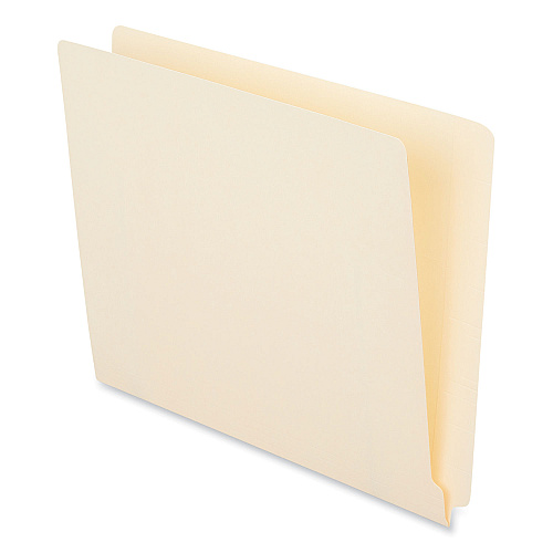 Universal Deluxe Reinforced End Tab Folders, 9" High Front, Straight Tabs, Letter Size, 0.75" Expansion, Manila, 100/Box (UNV13300)