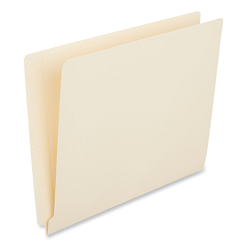 Universal Deluxe Reinforced End Tab Folders, Straight Tabs, Letter Size, 0.75" Expansion, Manila, 100/Box (UNV13330)