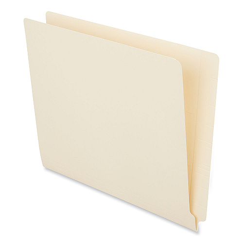 Universal Deluxe Reinforced End Tab Folders, Straight Tabs, Letter Size, 0.75" Expansion, Manila, 100/Box (UNV13330)