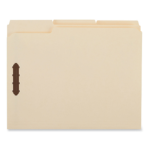 Universal Deluxe Reinforced Top Tab Fastener Folders, 0.75" Expansion, 2 Fasteners, Letter Size, Manila Exterior, 50/Box (UNV13420)