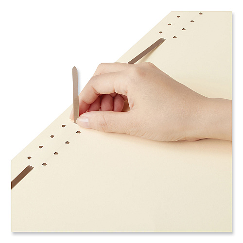 Universal Reinforced Top Tab Fastener Folders, 0.75" Expansion, 2 Fasteners, Legal Size, Manila Exterior, 50/Box (UNV13520)
