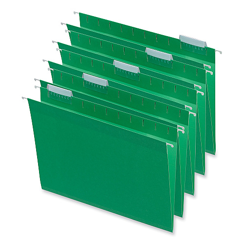 Universal Deluxe Bright Color Hanging File Folders, Letter Size, 1/5-Cut Tabs, Bright Green, 25/Box (UNV14117)
