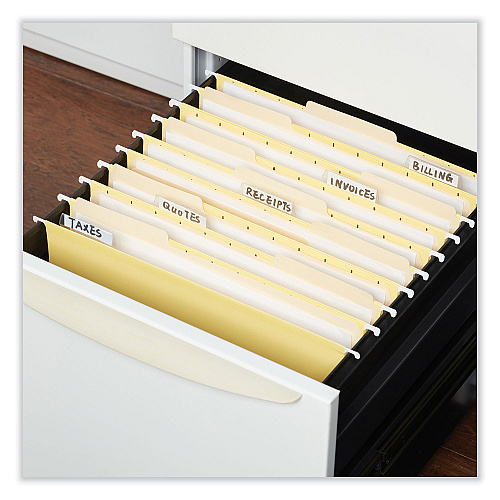 Universal Deluxe Bright Color Hanging File Folders, Letter Size, 1/5-Cut Tabs, Yellow, 25/Box (UNV14119)