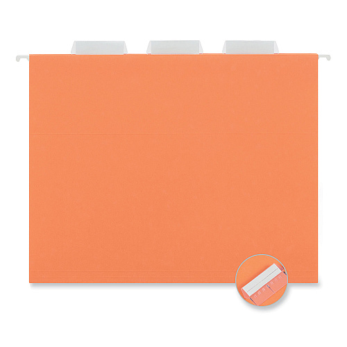 Universal Deluxe Bright Color Hanging File Folders, Letter Size, 1/5-Cut Tabs, Orange, 25/Box (UNV14122)