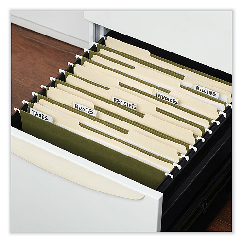 Universal Box Bottom Hanging File Folders, 1" Capacity, Letter Size, 1/5-Cut Tabs, Standard Green, 25/Box (UNV14141)