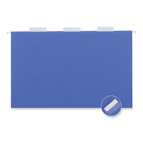 Universal Deluxe Bright Color Hanging File Folders, Legal Size, 1/5-Cut Tabs, Blue, 25/Box (UNV14216)