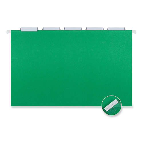 Universal Deluxe Bright Color Hanging File Folders, Legal Size, 1/5-Cut Tabs, Bright Green, 25/Box (UNV14217)