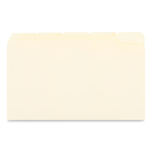 Universal Top Tab File Folders, 1/5-Cut Tabs: Assorted, Legal Size, 0.75" Expansion, Manila, 100/Box (UNV15115)