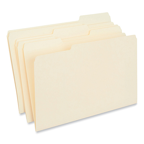 Universal Interior File Folders, 1/3-Cut Tabs: Assorted, Legal Size, 9.5-pt Manila, 100/Box (UNV15213)