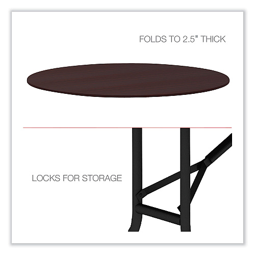 Alera Round Wood Folding Table, 59" Diameter x 29.13h, Mahogany (ALEFT7260DMY)
