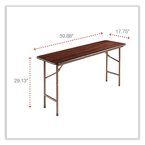 Alera Wood Folding Table, Rectangular, 59.88w x 17.75d x 29.13h, Mahogany (ALEFT726018MY)
