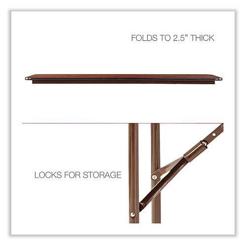 Alera Wood Folding Table, Rectangular, 59.88w x 17.75d x 29.13h, Mahogany (ALEFT726018MY)